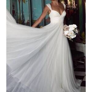 NEW WATTERS hinson sweetheart cap sleeve wedding dress in ivory
